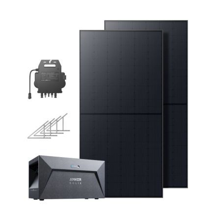 Anker SOLIX Balkonkraftwerk mit Speicher 1080W PV, 1600Wh und Bodenhalterungen - 0% MwSt. (gem. § 12 Abs. 3 UStG)*