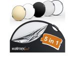 Walimex Pro 5 in 1 Faltreflektor Wavy Comfort Ø107cm mit Griffen und 5 Reflektorfarben Farben